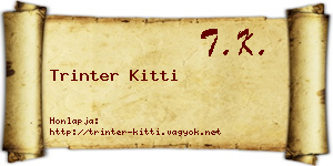 Trinter Kitti névjegykártya
